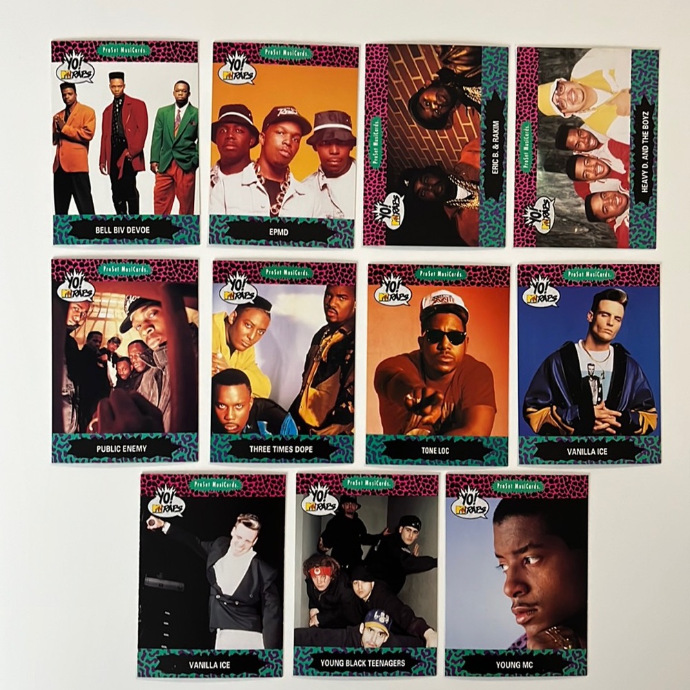 11 CARD LOT 1991 YO! MTV Raps Music Trading Cards Young MC Vanilla Ice Tone Loc